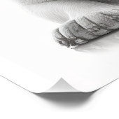 French Bulldog avec affiche en verre rose (Coin)