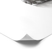 French Bulldog avec affiche en verre rose (Coin)