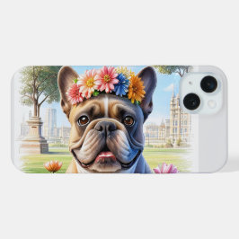 French Bulldog Blumenkranz Muttertag iPhone 15 Plus Case