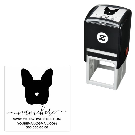 French Bulldog Brand Logo Zelfinktende Stempel (In situ)
