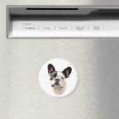 French Bulldog BW Bust Magneet (Insitu (Vaatwasser))