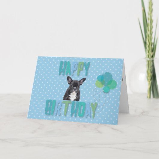 French Bulldog Chiot Bonne Carte de voeux d'annive (Devant)