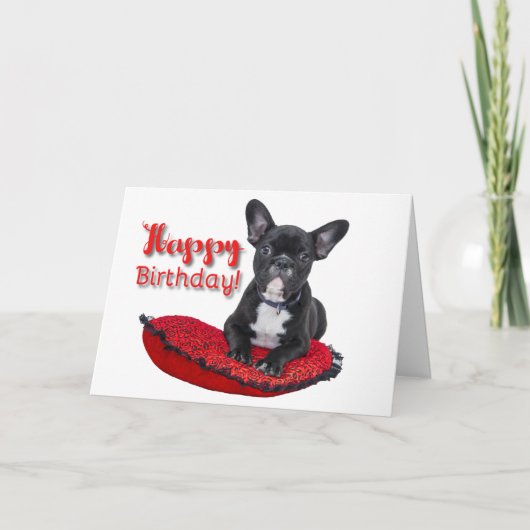 French Bulldog Chiot Bonne Carte de voeux d'annive (Devant)