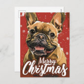 French Bulldog Christmas Feestdagenkaart (Voorkant / Achterkant)