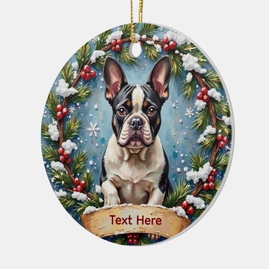 French Bulldog Christmas Keramisch Ornament (Links)