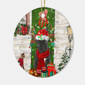 French Bulldog Christmas Keramisch Ornament (Links)