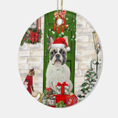 French Bulldog Christmas Keramisch Ornament (Links)