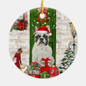 French Bulldog Christmas Keramisch Ornament (Achterkant)