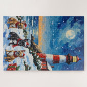 French Bulldog Christmas Lighthouse Holiday Legpuzzel (Horizontaal)