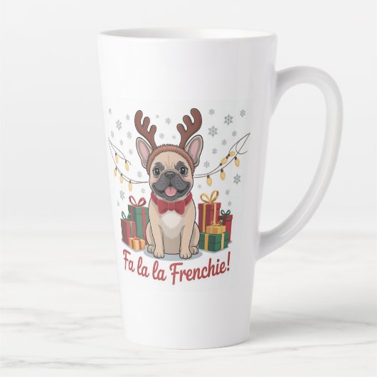 French Bulldog Christmas Mug – Fa La La Frenchie (Droite)