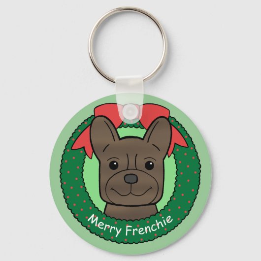 French Bulldog Christmas Sleutelhanger (Voorkant)