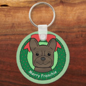 French Bulldog Christmas Sleutelhanger (Voorkant)