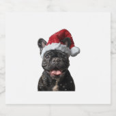 French Bulldog Christmas Sparkling Wijnetiket (Enkel label)