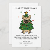 French Bulldog Christmas Tree Dog Frenchie Feestdagenkaart (Voorkant / Achterkant)