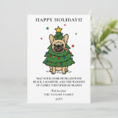 French Bulldog Christmas Tree Dog Frenchie Feestdagenkaart (Staand voorkant)