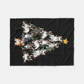 French Bulldog Christmas Tree Frenchie Dog Xmas Pa Fleece Deken (Voorkant (Horizontaal))