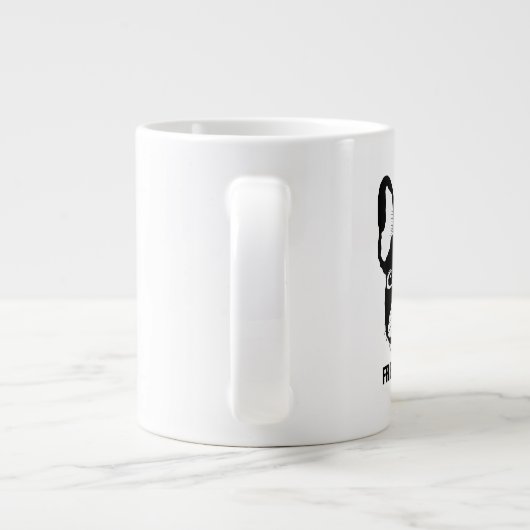 French Bulldog face on Extra Grote Beker (Achterkant)