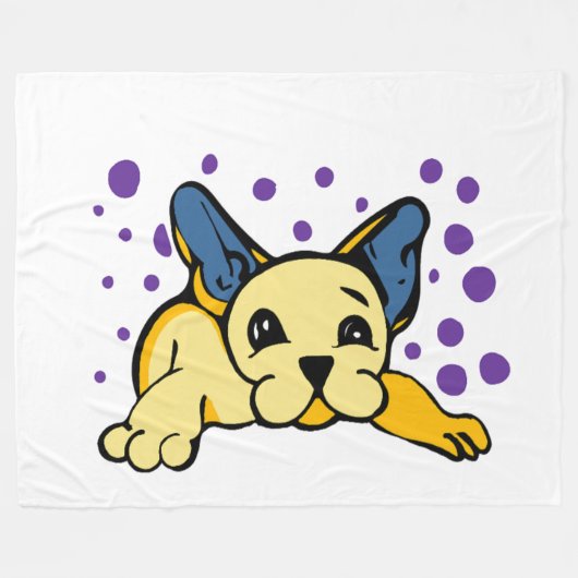 French Bulldog Fleece Deken (Voorkant (Horizontaal))