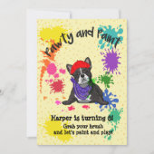 French Bulldog Fun Art Anniversaire Invitation (Devant)