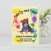 French Bulldog Fun Art Anniversaire Invitation (Debout devant)