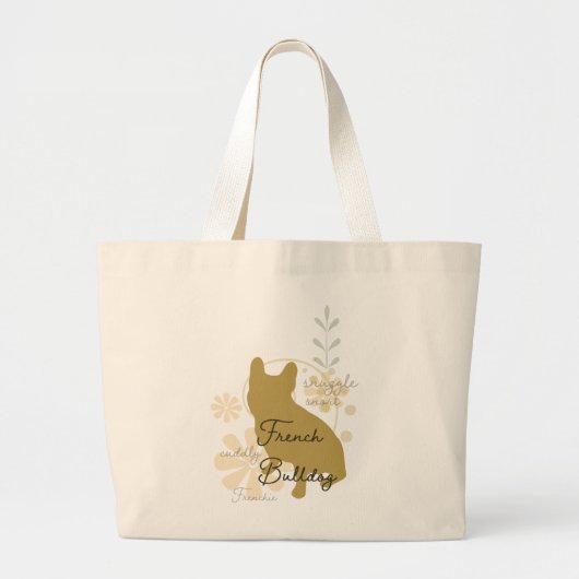 French Bulldog Grote Tote Bag (Voorkant)