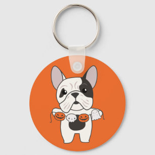 French Bulldog Happy Halloween Dog Costume Keychai Sleutelhanger