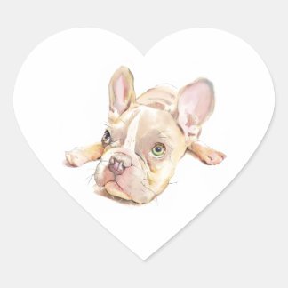 French Bulldog Heart Sticker, Dog Lover  Hart Sticker