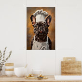 French Bulldog In Chefs Hat Poster, Pet Poster (Cuisine)