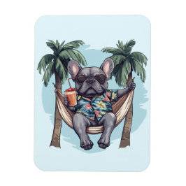 French Bulldog In Hawaiian Top Magneet