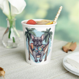French Bulldog In Hawaiian Top Papieren Bekers