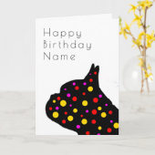 French Bulldog Jewel Art Déco Carte d'anniversaire (Fleur jaune)