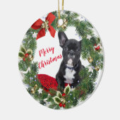 French Bulldog Joyeux ornement en céramique de Noë (Gauche)