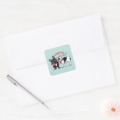 French Bulldog Kiss Vierkante Sticker (Envelop)