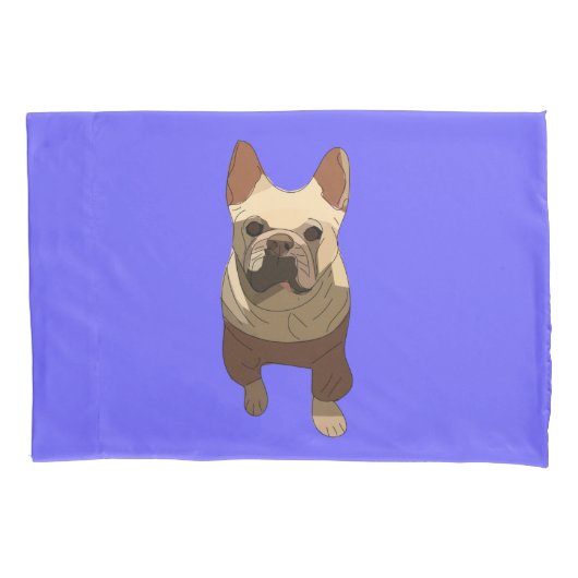French Bulldog, Lavender Purple Kussensloop (Voorkant)