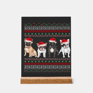 French Bulldog lelijke kersttrui essentiële T- Acryl Bord