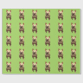 French Bulldog, Lime Green Cadeaupapier (Vlak)