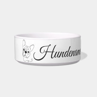 French Bulldog Line Art personalized bowl Voerbakje