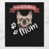 French Bulldog Ma, Dog mama Wijn Etiket (Enkel label)