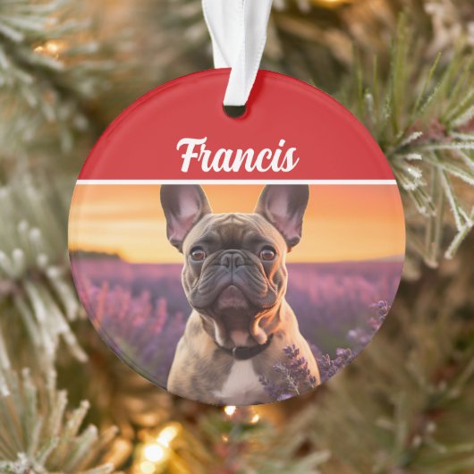 French Bulldog Name and Photo Holiday Christmas (Arbre)