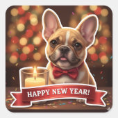 French Bulldog New Year Celebration Sticker (Devant)