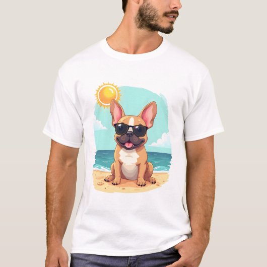 French Bulldog on Vacation T-shirt (Voorkant)