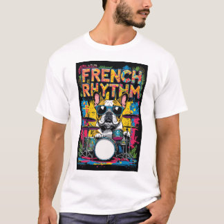 French Bulldog Playing Drums T-shirt
