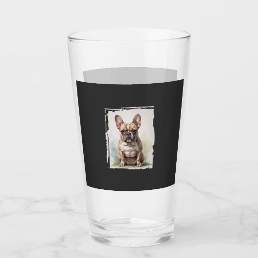 French Bulldog Portrait Glas (Voorkant)