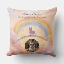 French Bulldog Rainbow Brug Herdenking Kussen