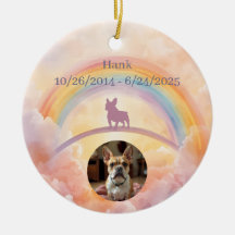 French Bulldog Regenboogbrug-herdenkingsornament