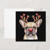French Bulldog Reindeer Dog Lover Christmas Xmas Kaart (Voorkant / Achterkant)