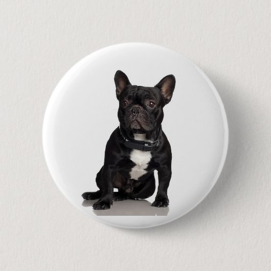 French Bulldog Ronde Button 5,7 Cm (Voorkant)