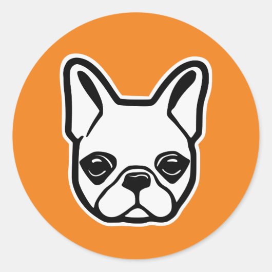 French Bulldog Ronde Sticker (Voorkant)
