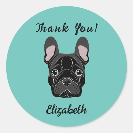 French Bulldog Ronde Sticker (Voorkant)