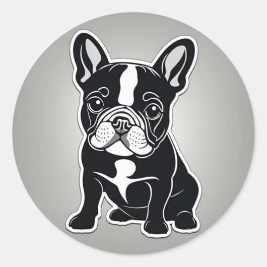 French Bulldog Ronde Sticker (Voorkant)